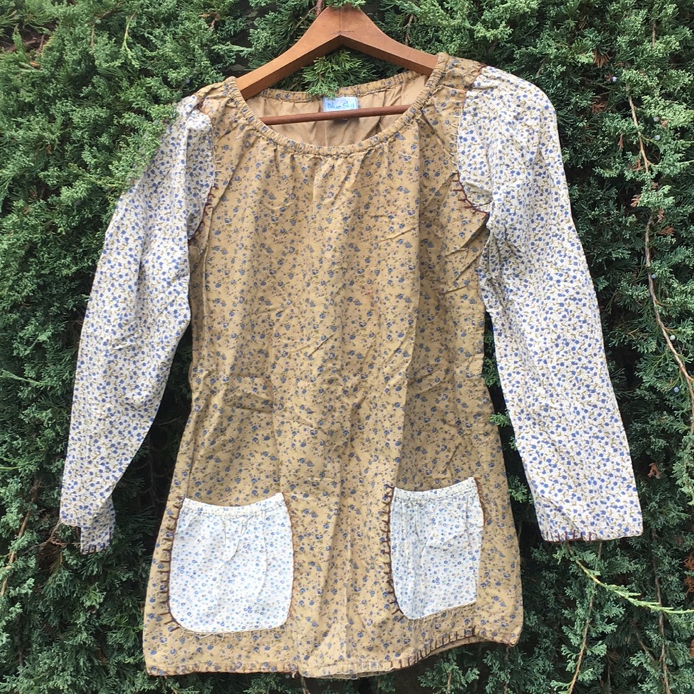 Blue Sky floral stitched hippie long sleeve tunic
